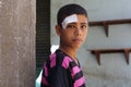 Portrait of a poor boy in the street in giza, egypt