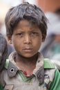 Portrait poor boy on the street in Leh, Ladakh. India Royalty Free Stock Photo