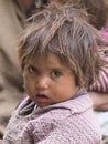 Portrait poor young girl in India Royalty Free Stock Photo