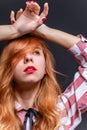 Portrait of posing stylish young blonde