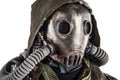 Portrait of post apocalyptic survivor in gas mask Royalty Free Stock Photo