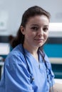 Portrait of practitioner nurse with medical stethoscope