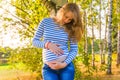 Portrait of the pregnant beautiful girl Royalty Free Stock Photo