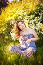 Portrait of pregnant woman outdoors, new life concept Royalty Free Stock Photo