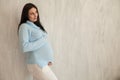 Portrait of a pregnant woman preparing to come baby Royalty Free Stock Photo