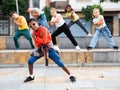 Boy hip hop dancer exercising outdoors Royalty Free Stock Photo