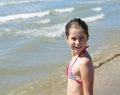 Portrait of pretty little girl with a bathing suit Royalty Free Stock Photo