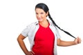 Portrait of pretty woman with pigtail Royalty Free Stock Photo