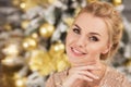 Portrait of pretty young woman in Christmas