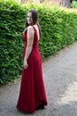 Pretty young woman in her first beautiful ballgown Royalty Free Stock Photo