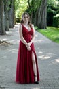 Pretty young woman in her first beautiful ballgown Royalty Free Stock Photo