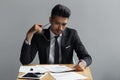 Portrait of a professional businessman looking at his documents Royalty Free Stock Photo