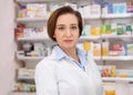 Portrait of professional pharmacist in drugstore Royalty Free Stock Photo