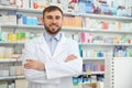 Portrait of professional pharmacist in drugstore Royalty Free Stock Photo