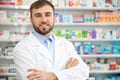 Portrait of professional pharmacist in drugstore Royalty Free Stock Photo