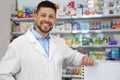 Portrait of professional pharmacist in drugstore Royalty Free Stock Photo