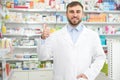 Portrait of professional pharmacist in drugstore Royalty Free Stock Photo