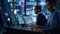 Portrait of Professional IT Technical Support Specialist Working on Computer in Monitoring Control Royalty Free Stock Photo