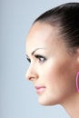 Portrait in profile of a pretty girl Royalty Free Stock Photo