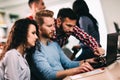 Portrait of programmers working in development software company Royalty Free Stock Photo