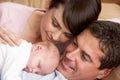 Portrait Of Proud Parents With Newborn Baby Royalty Free Stock Photo