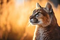 Portrait of a Puma with depth of field, beautiful daylight