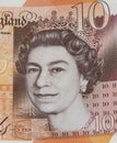 10 ten-pound banknote weakening currency amidst high inflation and tax cuts Liz Truss Royalty Free Stock Photo