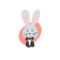 Portrait of a rabbit in a tuxedo and bow tie. Royalty Free Stock Photo