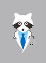 Portrait of raccoon, wearing something, cool style, doctor cosplay Royalty Free Stock Photo