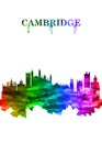 Cambridge England Skyline Portrait Rainbow