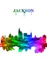 Jackson Mississippi skyline Portrait Rainbow Royalty Free Stock Photo