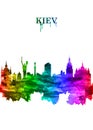 Kiev Ukraine skyline Portrait Rainbow