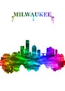 Milwaukee Wisconsin skyline Portrait Rainbow Royalty Free Stock Photo