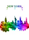 New York City skyline Portrait Rainbow Royalty Free Stock Photo