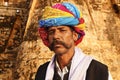 Portrait of a Rajasthani Indian man with turban.