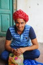 Portrait of a Rajasthani man with turban, India Royalty Free Stock Photo