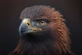 Portrait of rare animal steppe eagle, an endangered species of bird. Problem of wild life.