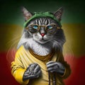 Portrait of a Rastaman cat