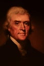 Portrait of 3rd president of the united states of america, thomas jefferson on display at madame tussauds, hong kong Royalty Free Stock Photo