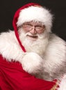 Portrait of real happy Santa Claus with white beard