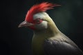 Portrait of a red-crested bird in the wild generative AI animal ai