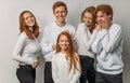 Portrait of red haired brothers and sisters posing together Royalty Free Stock Photo