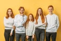 Portrait of red haired brothers and sisters posing together Royalty Free Stock Photo