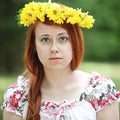 Portrait of a red-haired freckled woman Royalty Free Stock Photo