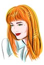 Portrait of red-haired girl with green eyes Royalty Free Stock Photo