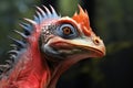 Portrait of a red iguana on a dark background, close-up Royalty Free Stock Photo