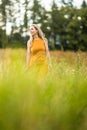Portrait of a relaxed middle aged woman outdoors Royalty Free Stock Photo