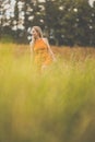 Portrait of a relaxed middle aged woman outdoors Royalty Free Stock Photo