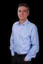 Portrait of Relaxed Smiling Business Man in Blue Shirt