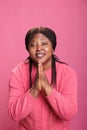 Portrait of religious african american woman praying to god asking for forgiveness